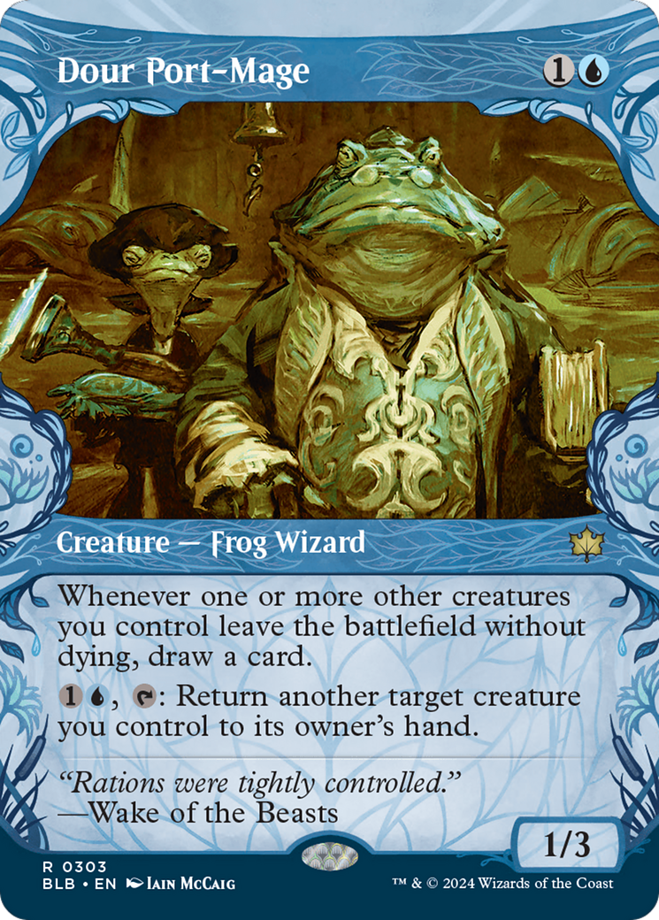 Dour Port-Mage (BLB-303) - Bloomburrow: (Showcase) (Borderless) Foil