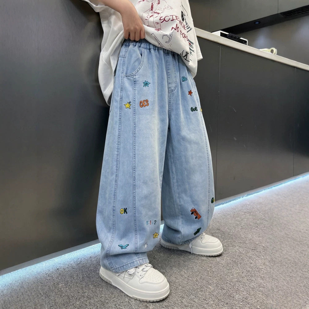 Casual Cool Lightweight Denim Pants for Boys