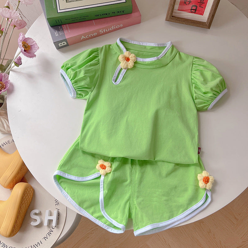 Summer thin short sleeved shorts two-piece set