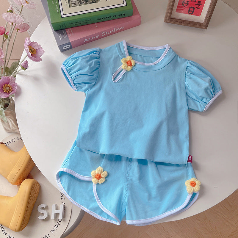 Summer thin short sleeved shorts two-piece set