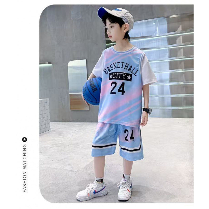 Boy's Set Quick-Dry Basketball Lightweight Sports Uniform for Kids