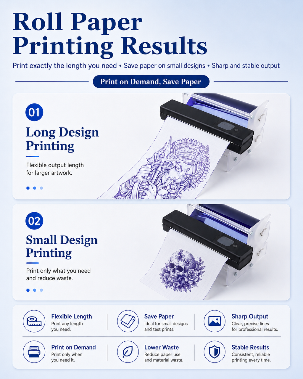 AIMO ROLL PAPER |separating tattoo stencil paper 210cm x 30m With bracket