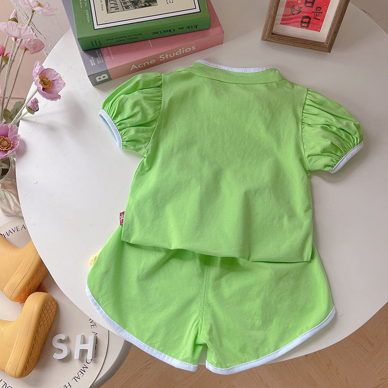 Summer thin short sleeved shorts two-piece set