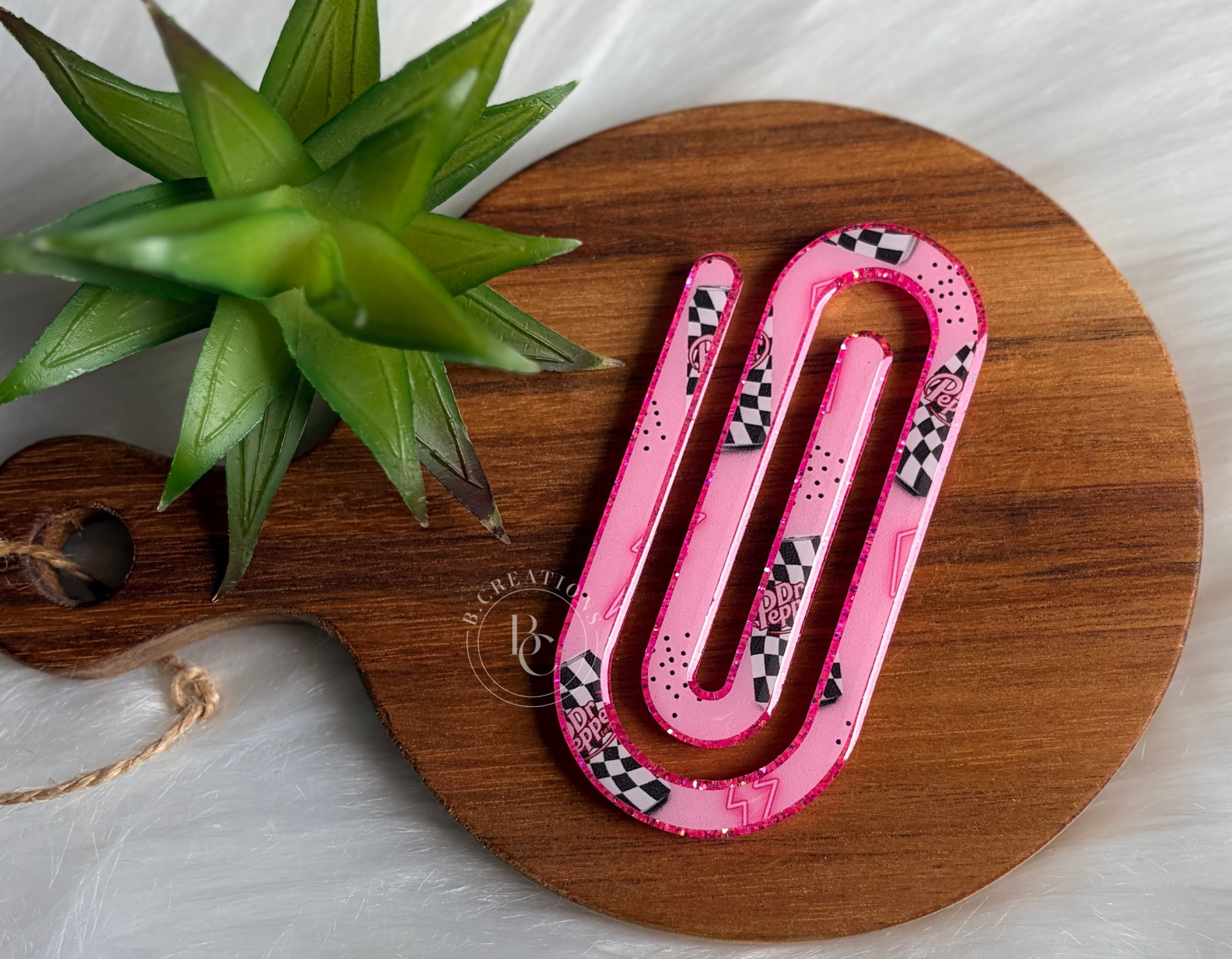 Checkered Dr P, Glitter jumbo paperclip