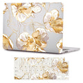 Macbook Air Case 13-inch - Gold Botanical Design