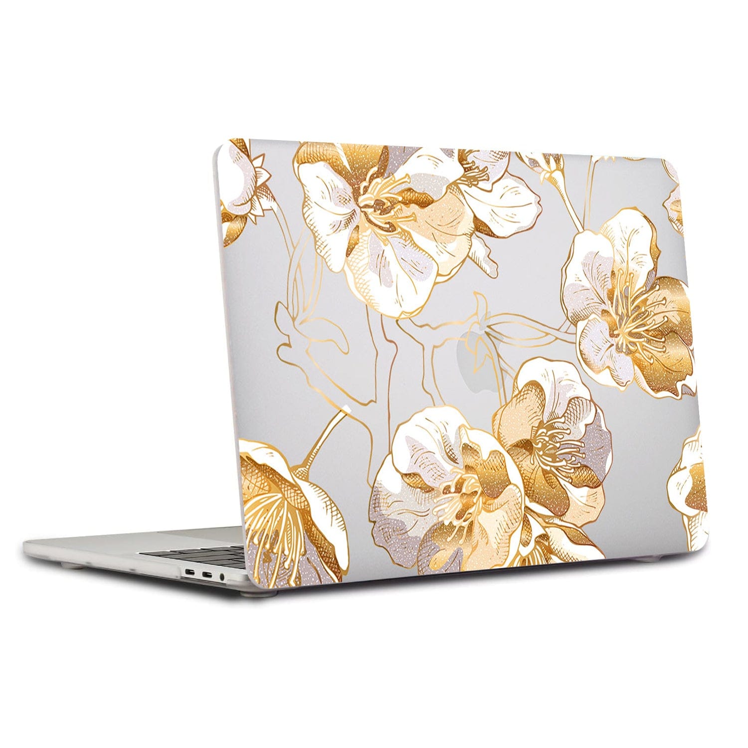 MacBook Pro Clear Case 16-inch (M1–M5, M5 Pro/M5 Max) - Gold Botanical Design