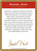 Daniel Zink Bio (WCD-) - World Championship Decks 2003