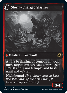 Reckless Stormseeker // Storm-Charged Slasher (DBL-157) - Innistrad: Double Feature: (Double Faced Transform)