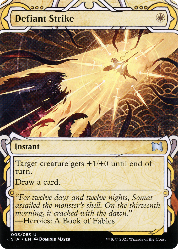 Defiant Strike (STA-003) - Strixhaven Mystical Archive: (Showcase) (Borderless)