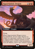 Opportunistic Dragon (ELD-364) - Throne of Eldraine: (Extended Art)