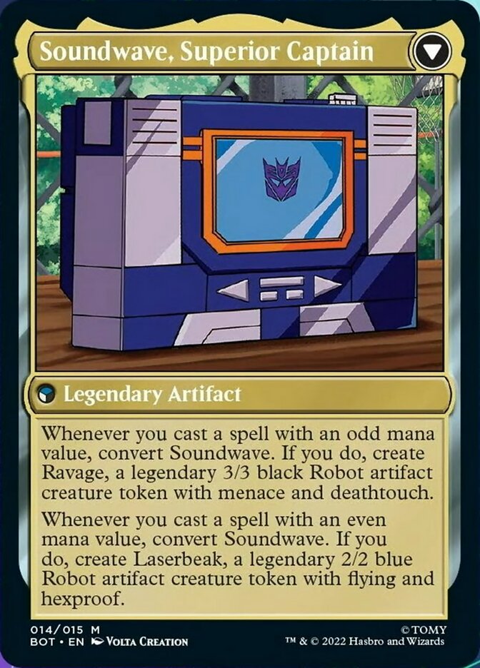Soundwave, Sonic Spy // Soundwave, Superior Captain (BOT-014) - Transformers: (convertdfc)