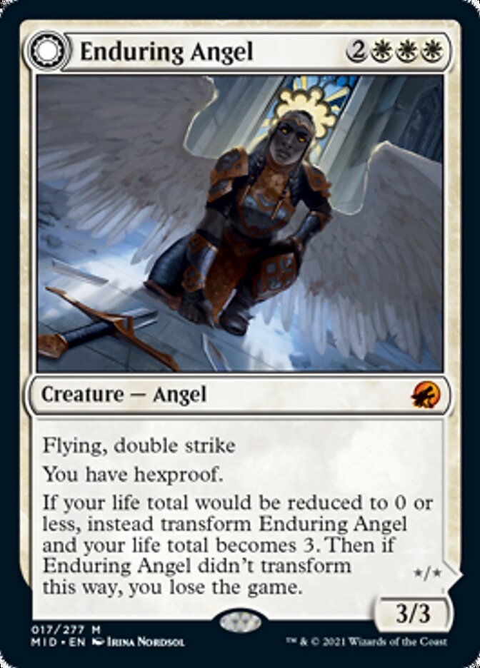 Enduring Angel // Angelic Enforcer (MID-017) - Innistrad: Midnight Hunt: (Double Faced Transform) Foil