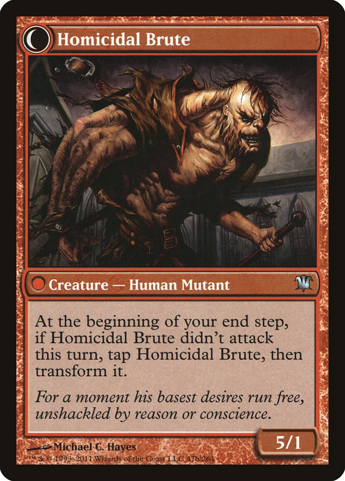 Civilized Scholar // Homicidal Brute (ISD-047) - Innistrad: (Double Faced Transform)