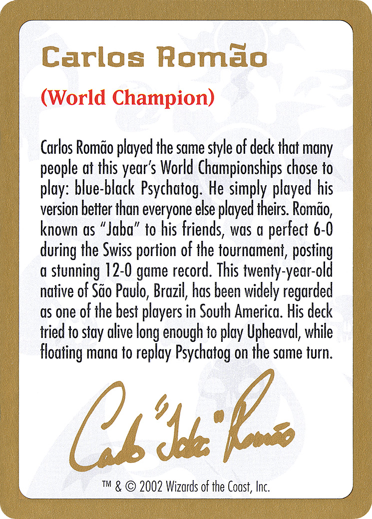 Carlos Romão Bio (WCD-) - World Championship Decks 2002