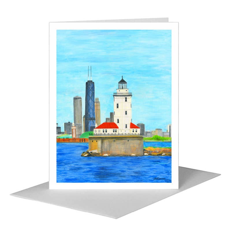 Lighthouse, Chicago, Greeting Card (#8640A)