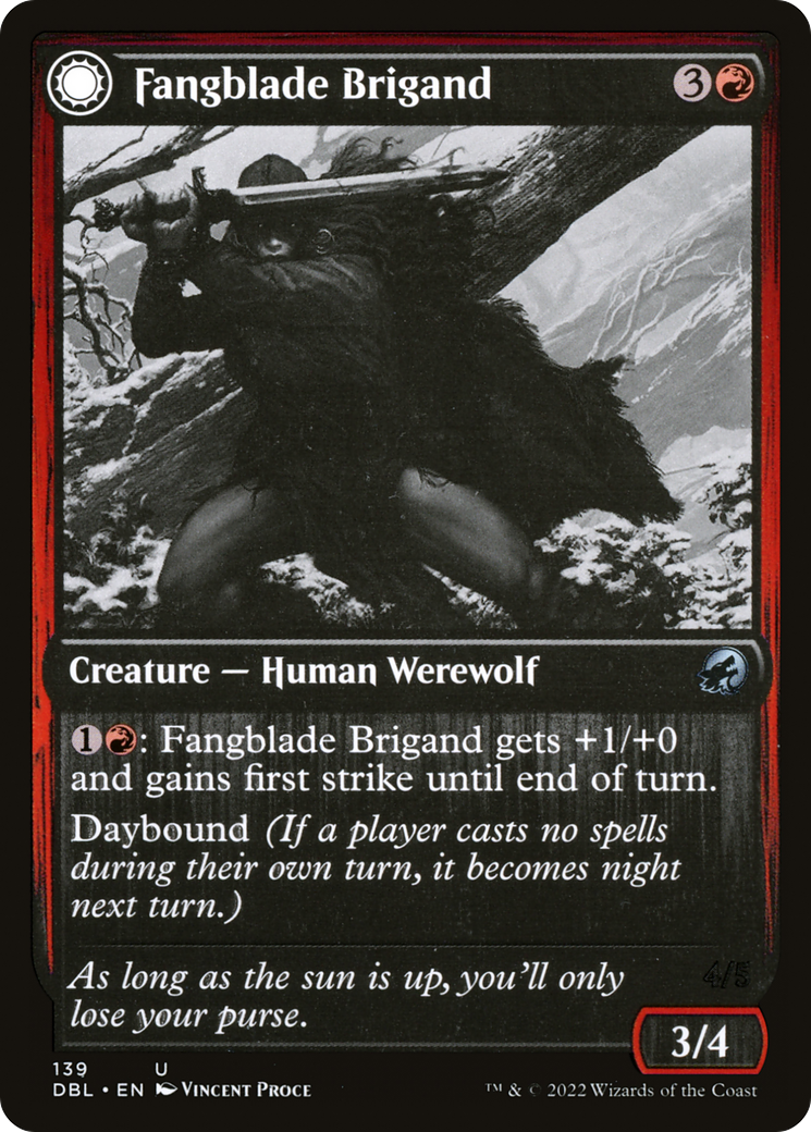 Fangblade Brigand // Fangblade Eviscerator (DBL-139) - Innistrad: Double Feature: (Double Faced Transform)