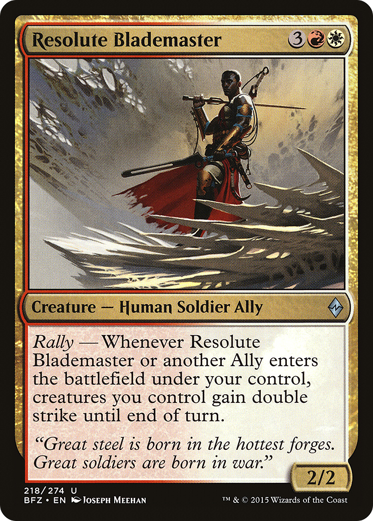 Resolute Blademaster (BFZ-218) - Battle for Zendikar