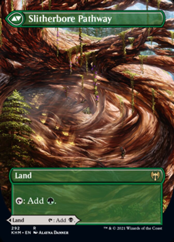 Darkbore Pathway // Slitherbore Pathway (KHM-292) - Kaldheim: (Showcase) (Borderless) Foil