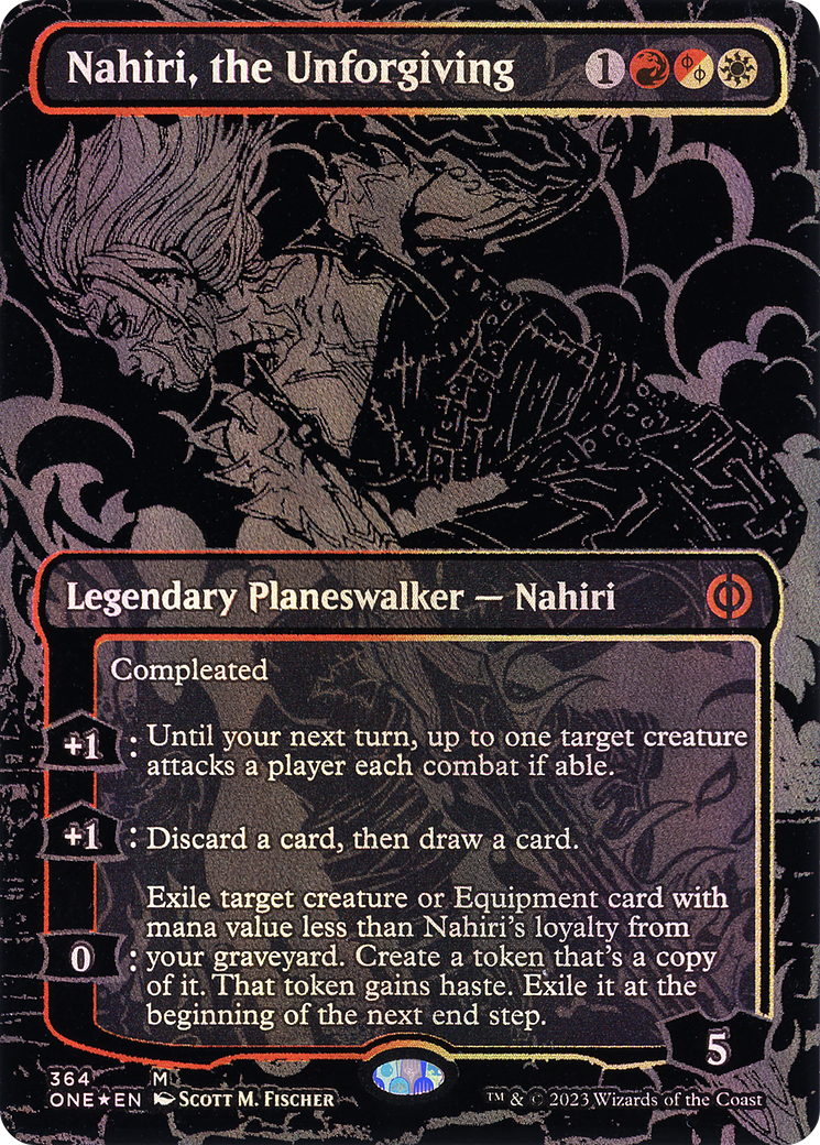 Nahiri, the Unforgiving (ONE-364) - Phyrexia: All Will Be One (Borderless) Foil