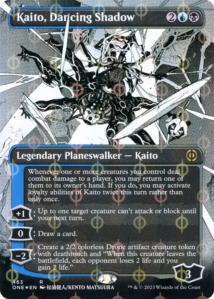 Kaito, Dancing Shadow (ONE-463) - Phyrexia: All Will Be One: (Showcase) (Borderless) Foil