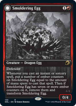 Smoldering Egg // Ashmouth Dragon (DBL-159) - Innistrad: Double Feature: (Double Faced Transform)
