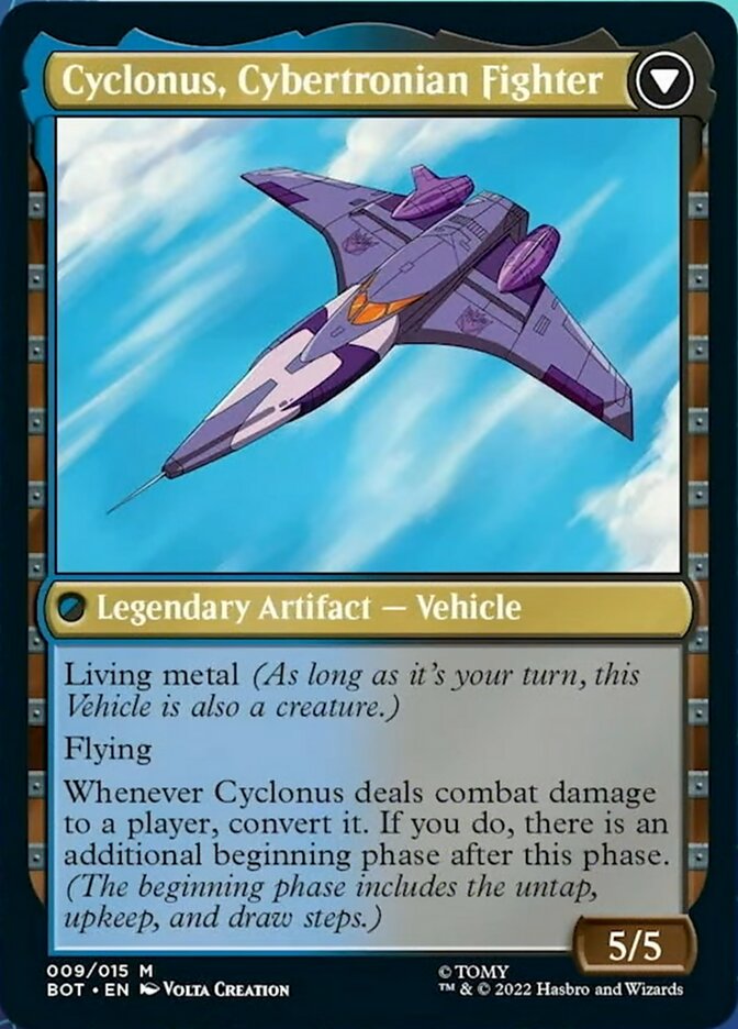 Cyclonus, the Saboteur // Cyclonus, Cybertronian Fighter (BOT-009) - Transformers: (convertdfc)