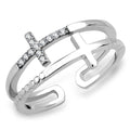 DA319 - No Plating Stainless Steel Ring with AAA Grade CZ in Clear