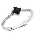 DA320 - No Plating Stainless Steel Ring with Epoxy in Jet
