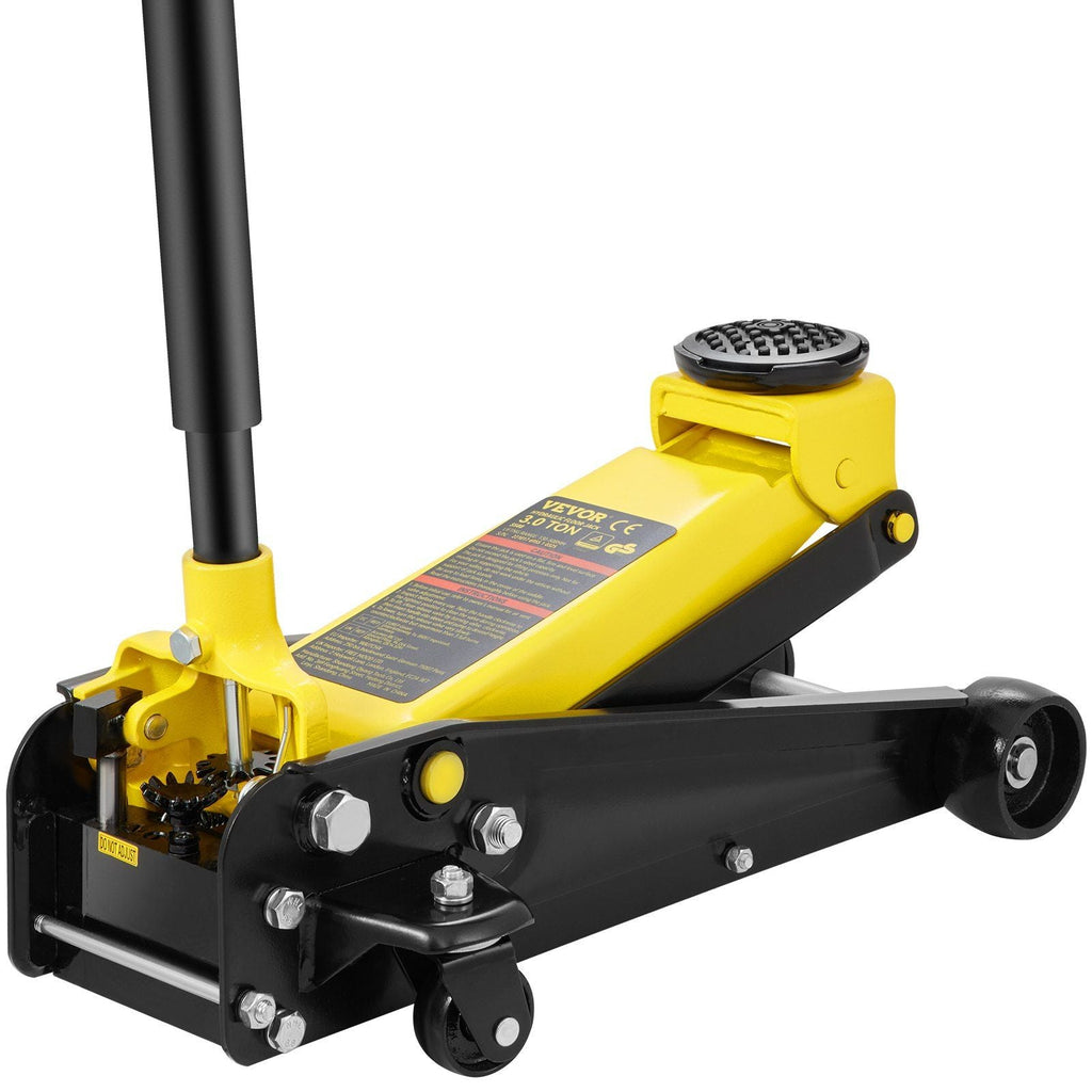 Low Profile Floor Jack 3 Ton Heavy Steel Single Piston Hydraulic Pump