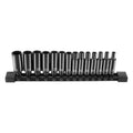 Impact Sockets Set 14pcs 6-Point 1/4" Drive Bit Ratchet Tool Kit Case