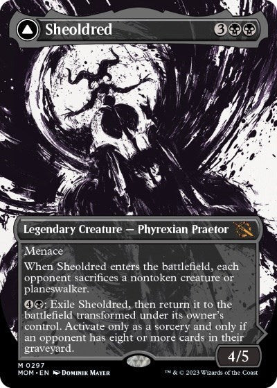 Sheoldred // The True Scriptures (MOM-297) - March of the Machine: (Showcase) (Borderless)