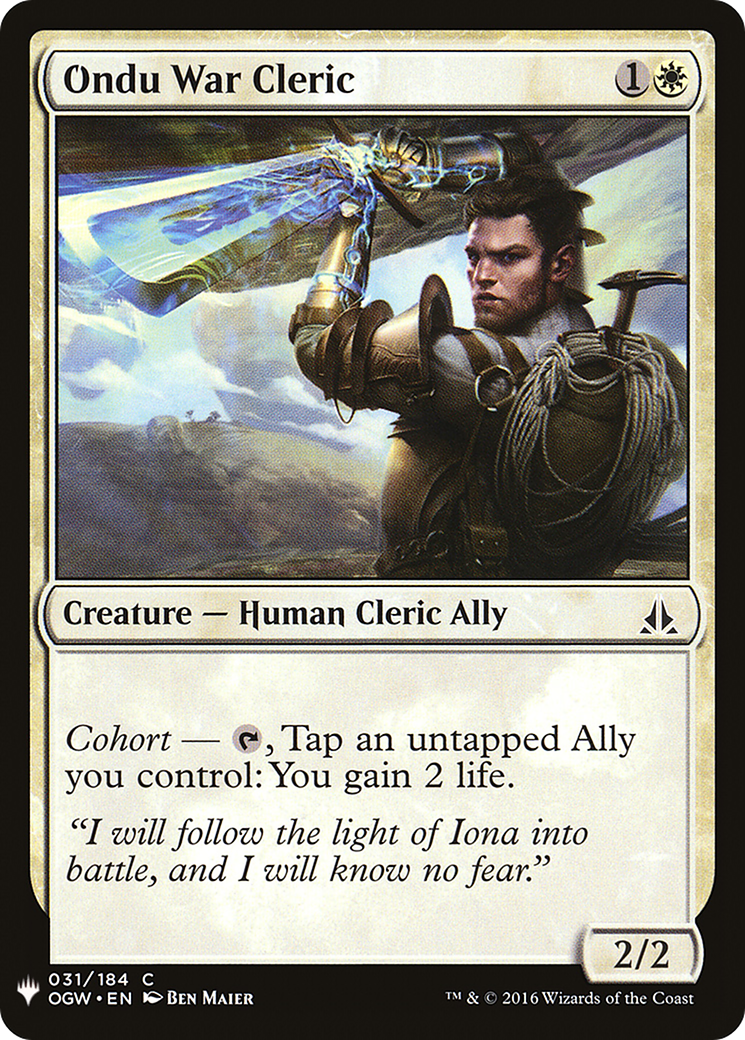 Ondu War Cleric (LIST-OGW-31) - The List