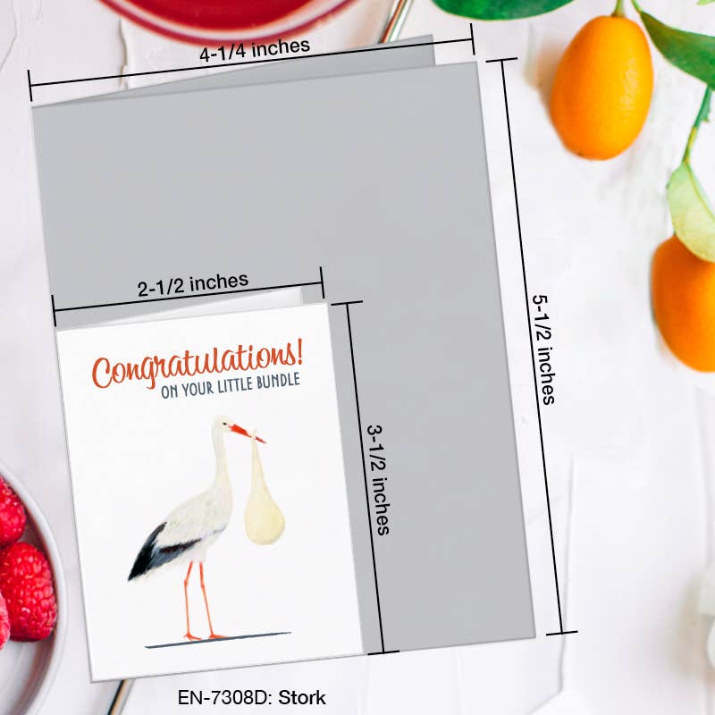 Stork, Greeting Card (#7308D)
