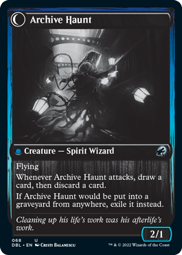 Overwhelmed Archivist // Archive Haunt (DBL-068) - Innistrad: Double Feature: (Double Faced Transform)