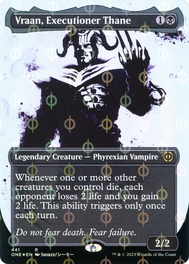 Vraan, Executioner Thane (ONE-441) - Phyrexia: All Will Be One: (Showcase) (Borderless) Foil