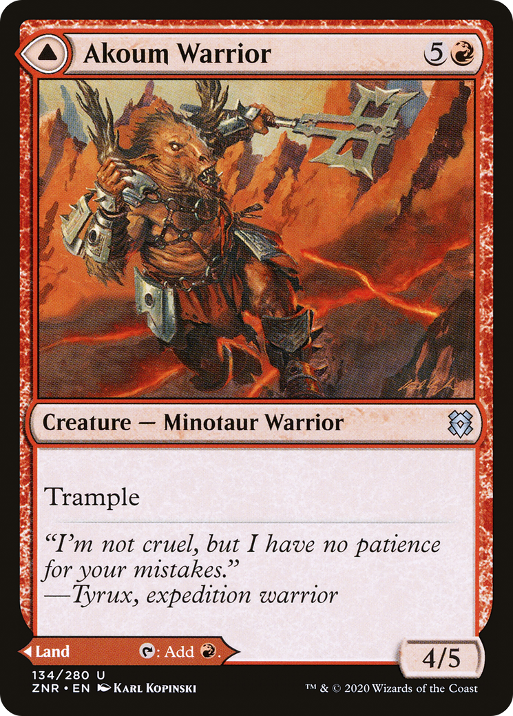 Akoum Warrior // Akoum Teeth (ZNR-134) - Zendikar Rising