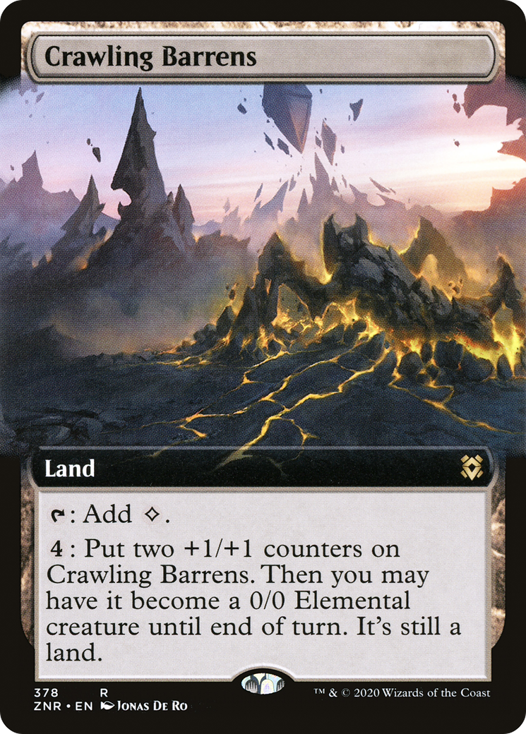 Crawling Barrens (ZNR-378) - Zendikar Rising: (Extended Art)