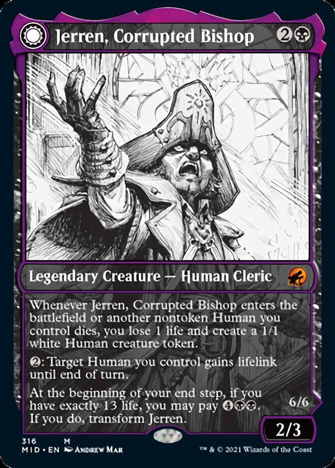 Jerren, Corrupted Bishop // Ormendahl, the Corrupter (MID-316) - Innistrad: Midnight Hunt: (Showcase, Double Faced Transform)