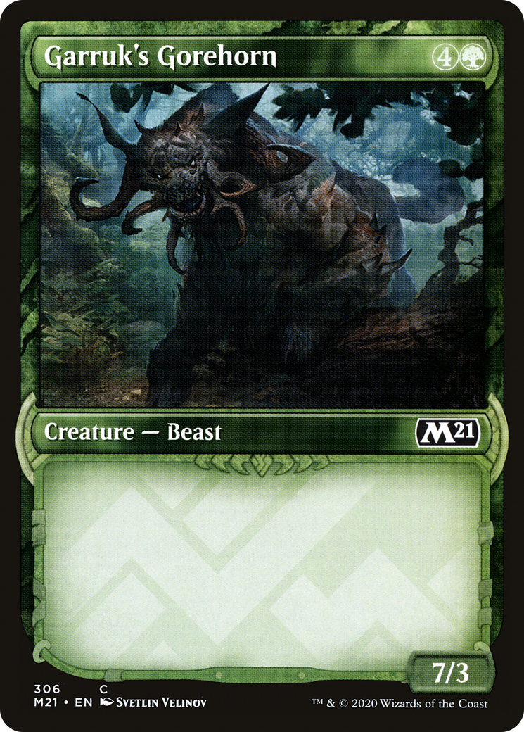 Garruk's Gorehorn (M21-306) - Core Set 2021: (Showcase) Foil