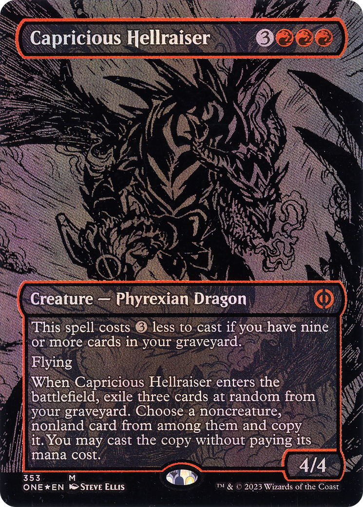Capricious Hellraiser (ONE-353) - Phyrexia: All Will Be One (Borderless) Foil