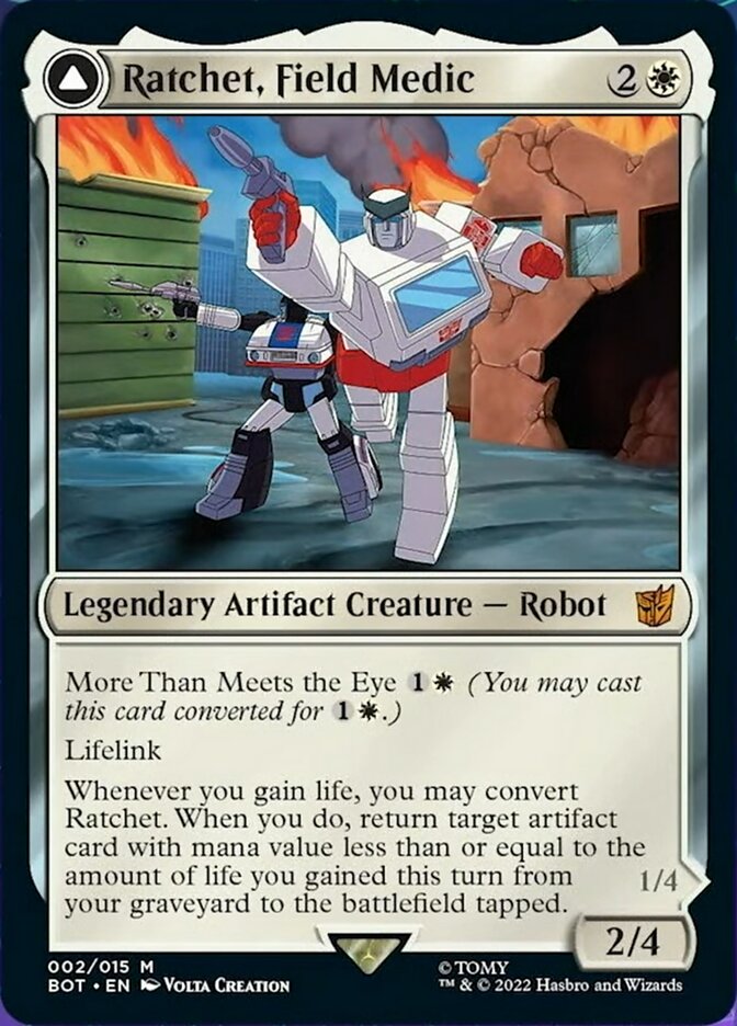 Ratchet, Field Medic // Ratchet, Rescue Racer (BOT-002) - Transformers: (convertdfc)