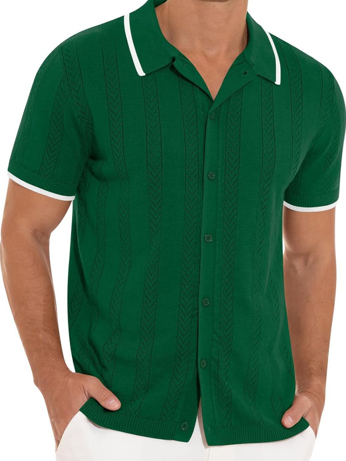 Men's Full Size Button Down Short Sleeve Shirt Plus Size