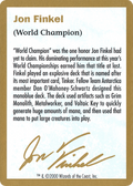 Jon Finkel Bio (WCD-) - World Championship Decks 2000