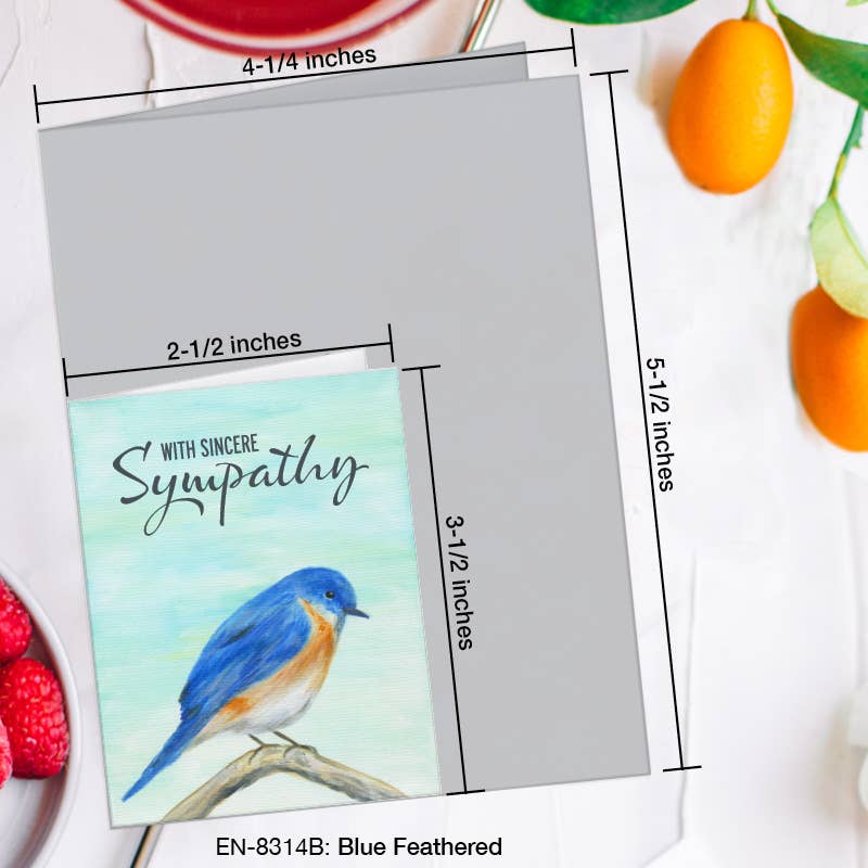 Blue Feathered, Greeting Card (#8314B)