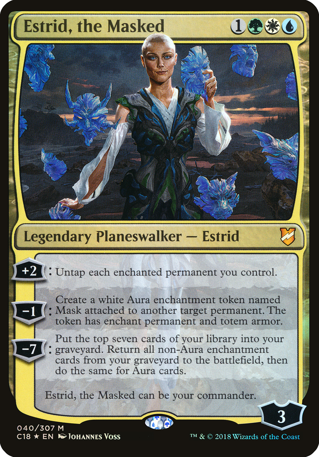 Estrid, the Masked (OVER-040) - Commander 2018 Oversized Foil