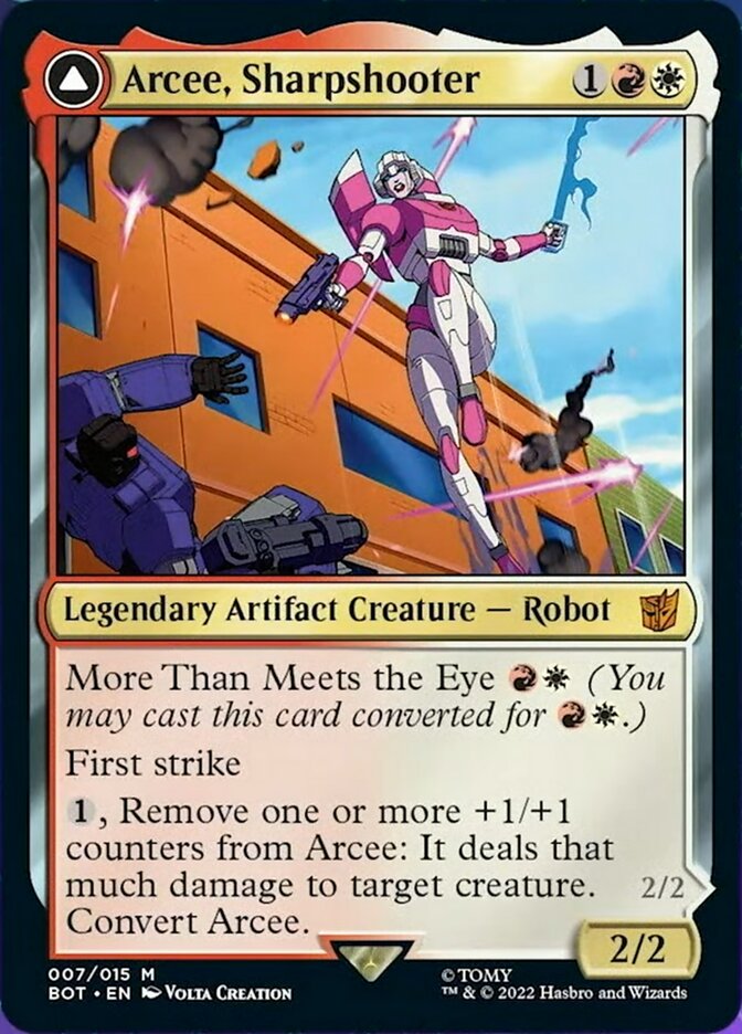 Arcee, Sharpshooter // Arcee, Acrobatic Coupe (BOT-007) - Transformers: (convertdfc)