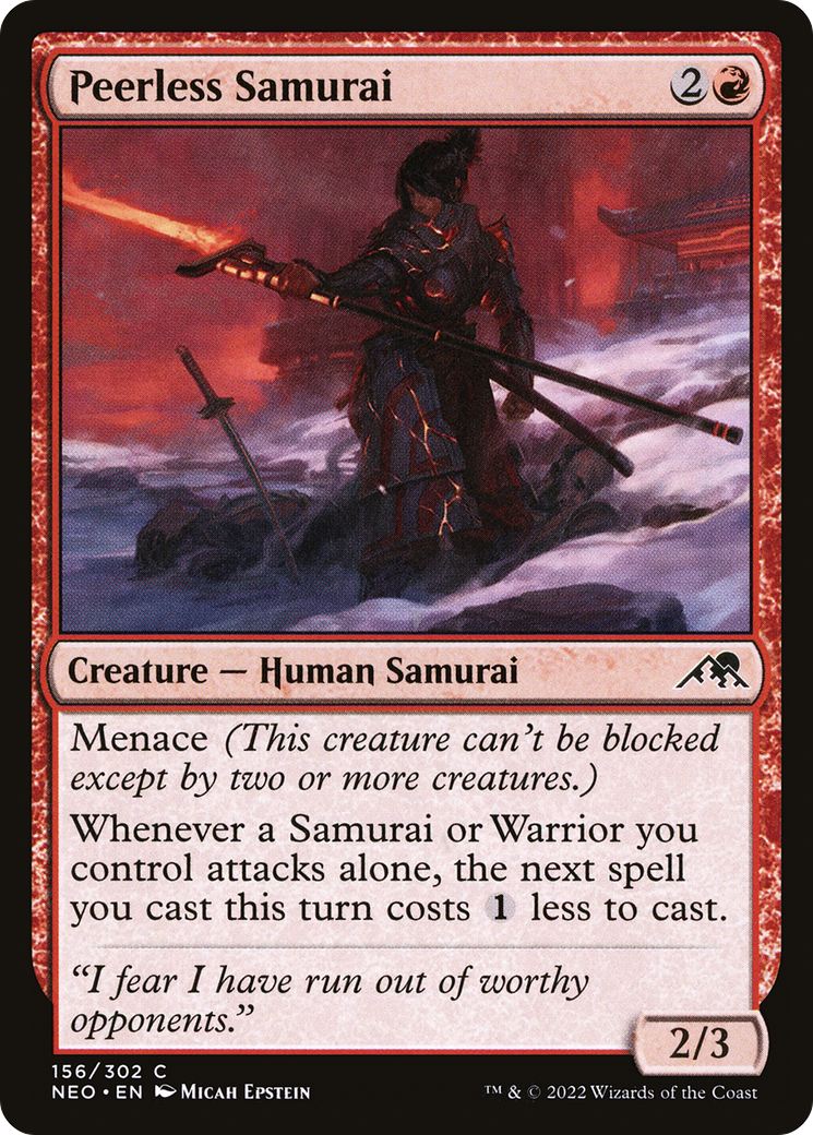 Peerless Samurai (NEO-156) - Kamigawa: Neon Dynasty Foil