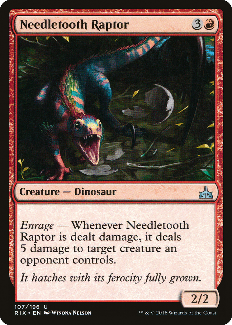 Needletooth Raptor (RIX-107) - Rivals of Ixalan