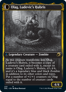 Ludevic, Necrogenius // Olag, Ludevic's Hubris (DBL-233) - Innistrad: Double Feature: (Double Faced Transform)