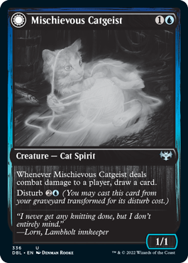 Mischievous Catgeist // Catlike Curiosity (DBL-336) - Innistrad: Double Feature: (Double Faced Transform)